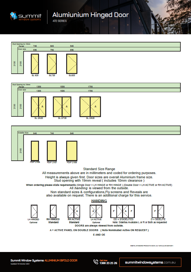 Summit Windows - Aluminium Hinged Door v.1.2.3